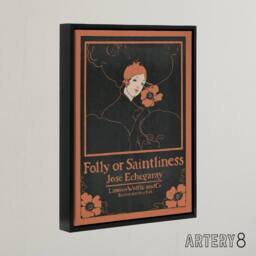 "Artery8 Folly or Saintliness Novel Book Cover Framed Canvas Art Print Reed in Black - Size: W18"" x H24""" - thumbnail 2