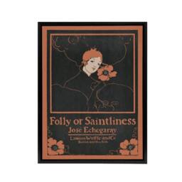 "Artery8 Folly or Saintliness Novel Book Cover Framed Canvas Art Print Reed in Black - Size: W18"" x H24""" - thumbnail 1