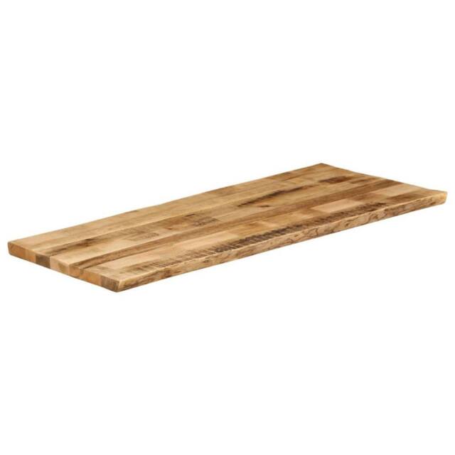 Berkfield Home Table Top Live Edge 140x60x3.8 cm Solid Wood Rough Mango in Brown - image 1