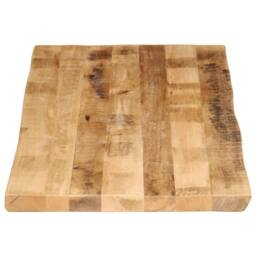 Berkfield Home Table Top Live Edge 140x60x3.8 cm Solid Wood Rough Mango in Brown - thumbnail 4