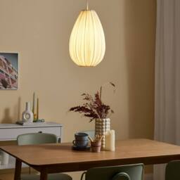 Wyld and Coco Cotton Shade Pendant Lamp White Modern Ceiling Light
