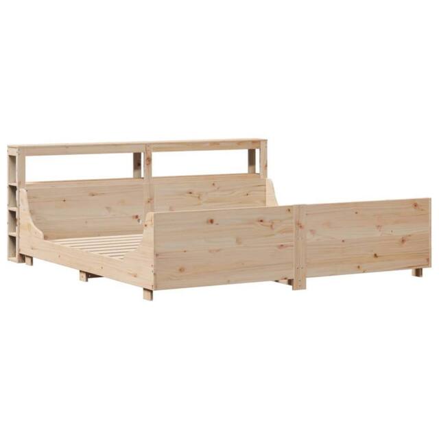 Berkfield Home Sleek Bed Frame without Mattress 180x200 cm Super King Solid Wood Pine in Natural - image 1
