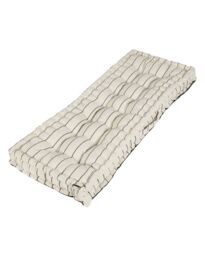 Dibor Mocha Cotton French Stripe Indoor Outdoor Garden Bench Cushion L105cm x W42cm in Brown - Size: Large - thumbnail 2