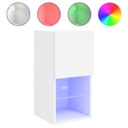 Berkfield Home TV Cabinets with LED Lights 2 pcs White 30.5x30x60 cm - thumbnail 6