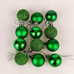 Shatchi 30mm/24Pcs Christmas Baubles Shatterproof Dark Green, Tree Decorations in Dark Green - thumbnail 3