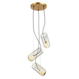 Netlighting Modern Hanging Pendant Golden 3 Light with Gold White Shade G9 - thumbnail 2