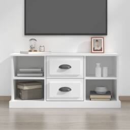 Berkfield Home TV Cabinet White 99.5x35.5x48 cm Engineered Wood - thumbnail 2