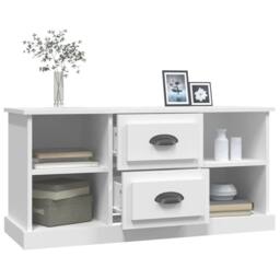 Berkfield Home TV Cabinet White 99.5x35.5x48 cm Engineered Wood - thumbnail 5