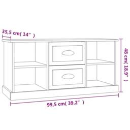 Berkfield Home TV Cabinet White 99.5x35.5x48 cm Engineered Wood - thumbnail 9