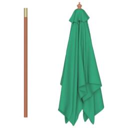 Berkfield Home Outdoor Parasol with Wooden Pole 150x200 cm Green - thumbnail 3