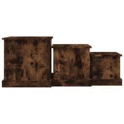 Berkfield Home Nesting Tables 3 pcs Smoked Oak Engineered Wood in Brown - thumbnail 7