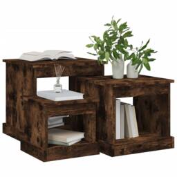 Berkfield Home Nesting Tables 3 pcs Smoked Oak Engineered Wood in Brown - thumbnail 4