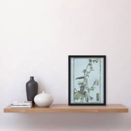 Artery8 Hannah Borger Overbeck Framed Wall Art Print Leaf Cup Floral Painting in Blue - Size: A4 - thumbnail 2