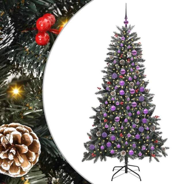 Berkfield Home Artificial Christmas Tree with 300 LEDs Green 99 x 99 x 180 cm - image 1