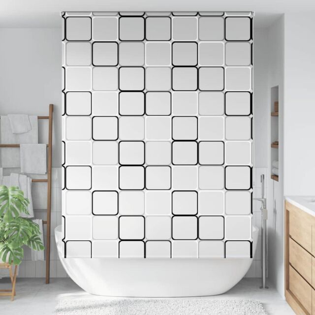 Berkfield Home Shower Roller Blind 150x240 cm Fabric Width 146 cm in Black - image 1