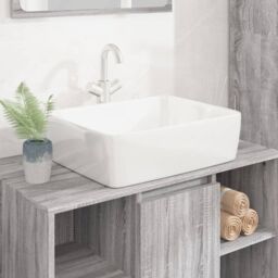 Berkfield Home Wash Basin White 48x37x13 cm Ceramic Rectangle - Size: 48 x 37 x 13 cm
