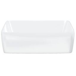 Berkfield Home Wash Basin White 48x37x13 cm Ceramic Rectangle - Size: 48 x 37 x 13 cm - thumbnail 4