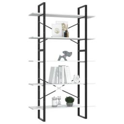 Berkfield Home Modern 5-Tier Book Cabinet White 100x30x175 cm Engineered Wood - Size: 100 x 30 x 175 cm - thumbnail 1
