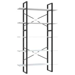Berkfield Home Modern 5-Tier Book Cabinet White 100x30x175 cm Engineered Wood - Size: 100 x 30 x 175 cm - thumbnail 3
