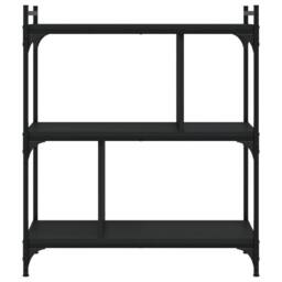 Berkfield Home Decorative Bookcase 3-Tier Black 76x32x88 cm Engineered Wood - Size: 76 x 32 x 88 cm - thumbnail 4