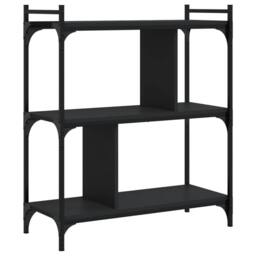 Berkfield Home Decorative Bookcase 3-Tier Black 76x32x88 cm Engineered Wood - Size: 76 x 32 x 88 cm - thumbnail 3
