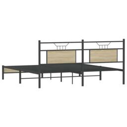 Berkfield Home Bed Frame without Mattress Sonoma Oak 183x203 cm Engineered Wood in Brown - thumbnail 8