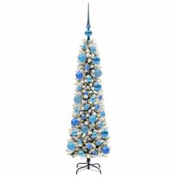 Berkfield Home Artificial Christmas Tree with 150 LEDs Green & white 120 cm - thumbnail 3