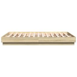 Berkfield Home Bed Frame without Mattress Sonoma Oak 140x200 cm in Light Brown - thumbnail 5
