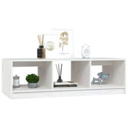 Berkfield Home Modern Coffee Table White 110x50x34 cm Solid Pinewood - Size: 110 x 50 x 34 cm - thumbnail 4