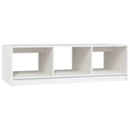 Berkfield Home Modern Coffee Table White 110x50x34 cm Solid Pinewood - Size: 110 x 50 x 34 cm - thumbnail 3