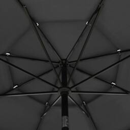 Berkfield Home Harmful 3-Tier Parasol with Aluminium Pole Anthracite 3.5 m in Dark Grey - thumbnail 5