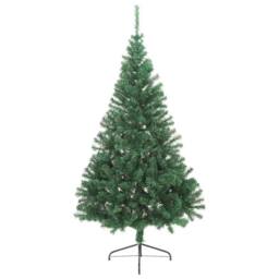 Berkfield Home Beautiful Artificial Half Christmas Tree with Stand Green 210 cm PVC