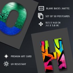 "Artery8 Wall Art Print Set Pack of 50 Street Art Graffiti Aesthetic A-Z Letters Fun Crafting Spelling Collage Kit Postcards Bedroom A6 15x10 cm (6x4"")" - thumbnail 5