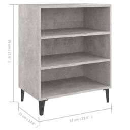 Berkfield Home Sideboard Concrete Grey 57x35x70 cm Engineered Wood - Size: 57 x 35 x 70 cm - thumbnail 6
