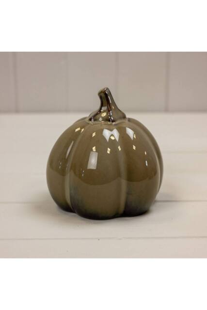 KDMD Caramel Cosy Ceramic Pumpkin - H10 x W10 x D10mm in Light Brown - image 1