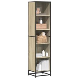 Berkfield Home Book Cabinet Sonoma Oak 40x35x170.5 cm Engineered Wood in Brown - thumbnail 1