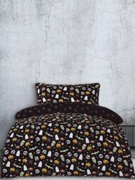 Smart Living Spooky & Magical Halloween Reversible Duvet Cover with Pillowcase in Black - Size: Single - thumbnail 1
