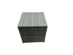 Fimous Rattan Dining Table Sofa Set with 2 Side Tables Stools Outdoor 13 Seat in Dark Grey - thumbnail 6