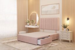 Somnior Alexas Plush Velvet Midnight Pocket Sprung Divan Storage Bed with 4 Drawers & Headboard in Pink - Size: King - thumbnail 5