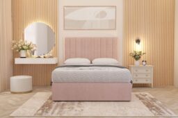 Somnior Alexas Plush Velvet Midnight Pocket Sprung Divan Storage Bed with 4 Drawers & Headboard in Pink - Size: King - thumbnail 4