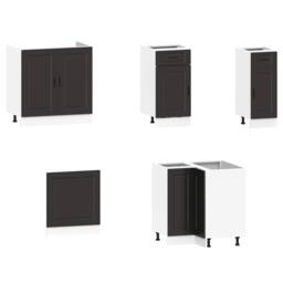 Berkfield Home Elegant 11 Piece Kitchen Cabinet Set Porto Black Engineered Wood - thumbnail 4