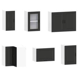 Berkfield Home Elegant 11 Piece Kitchen Cabinet Set Porto Black Engineered Wood - thumbnail 5