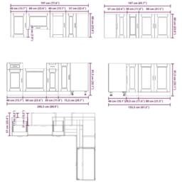 Berkfield Home Elegant 11 Piece Kitchen Cabinet Set Porto Black Engineered Wood - thumbnail 9