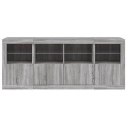 Berkfield Home Sideboard with LED Lights Grey Sonoma 163x37x67 cm - Size: 163 x 37 x 67 cm - thumbnail 6