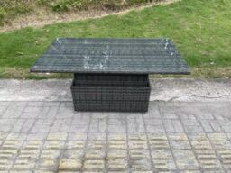 Fimous Outdoor Rattan Furniture Garden Dining Sets Adjustable Rising lifting Table Sofa Set With Side Tables in Dark Grey - thumbnail 3