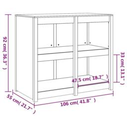 Berkfield Home Outdoor Kitchen Cabinet 106x55x92 cm Solid Wood Pine in Light Tan - Size: 106 x 55 x 92 cm - thumbnail 9