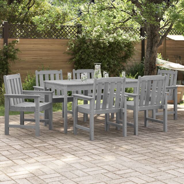 Berkfield Home Garden Dining Chairs 6 pcs Light Grey 65.5x55.5x88 cm HDPE - image 1