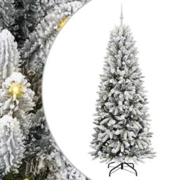 Berkfield Home Artificial Christmas Tree with 300 LEDs White 78 x 78 x 210 cm - thumbnail 2