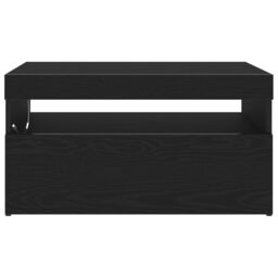 Berkfield Home TV Stand with LED Lights - Black Oak - 75x35x40 cm - Made of Engineered Wood - Size: 75 x 35 x 40 cm - thumbnail 7