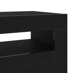 Berkfield Home TV Stand with LED Lights - Black Oak - 75x35x40 cm - Made of Engineered Wood - Size: 75 x 35 x 40 cm - thumbnail 9